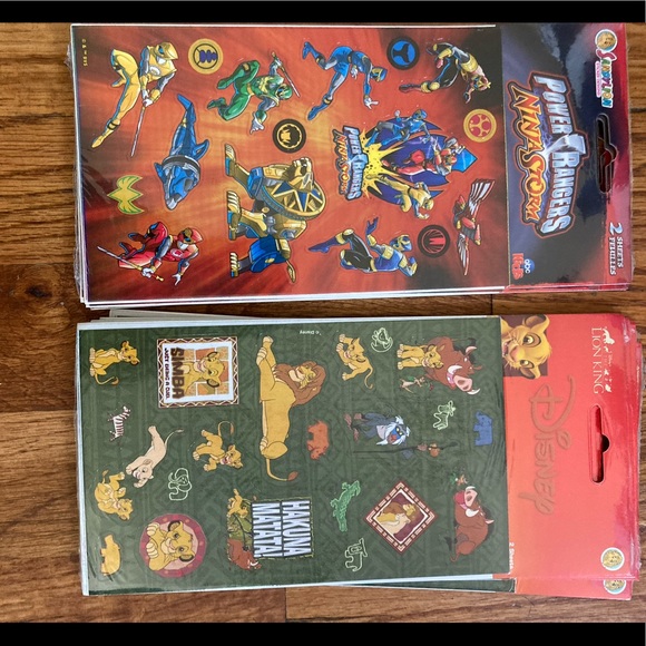 Nip - Power rangers and lion king stickers 5 of each - Picture 1 of 2